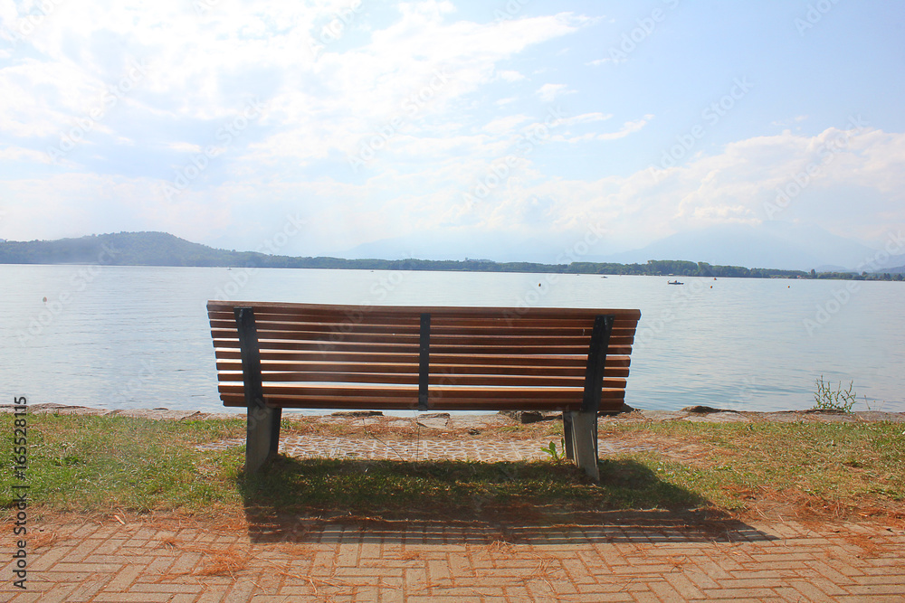 bench in front of the lake