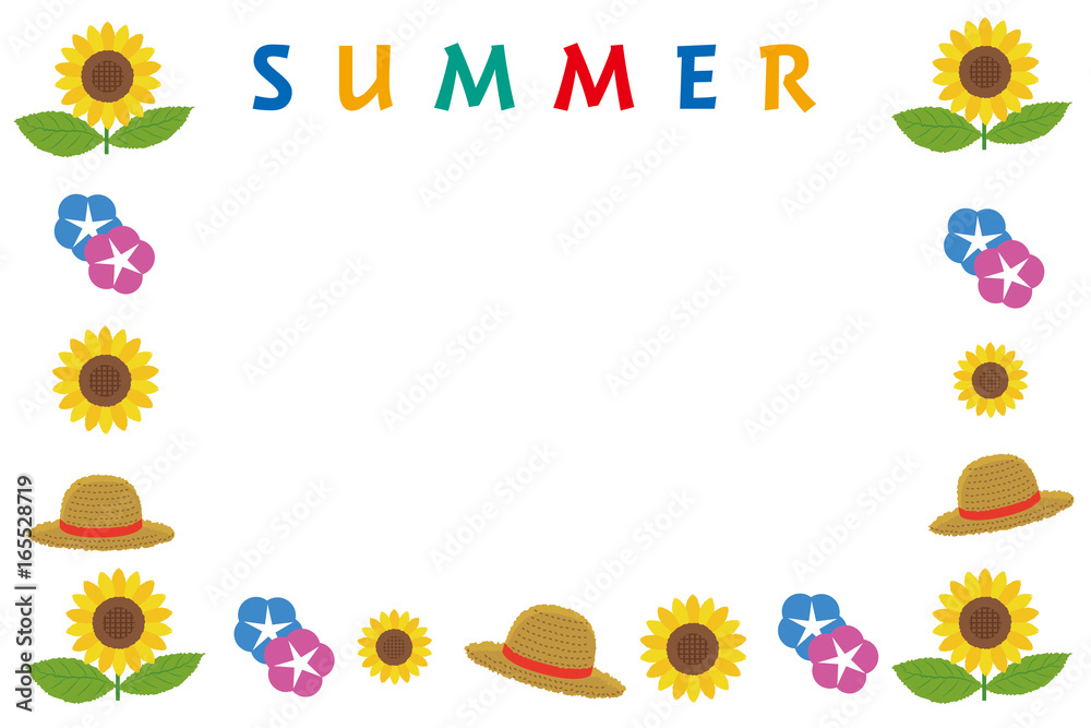 夏のイメージのイラストフレーム 素材 Stock Vector Adobe Stock
