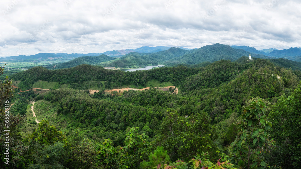 Obraz premium View point on mountain overlook landscape.