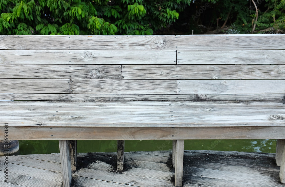 Fototapeta premium wood bench in pavilion.