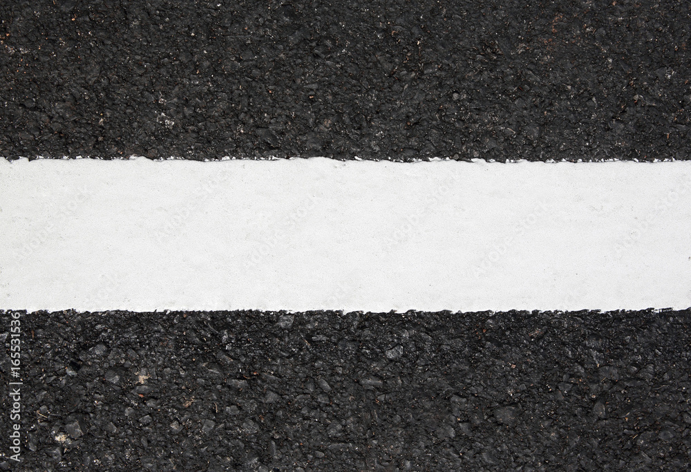 Fototapeta premium Asphalt road texture with white stripe.