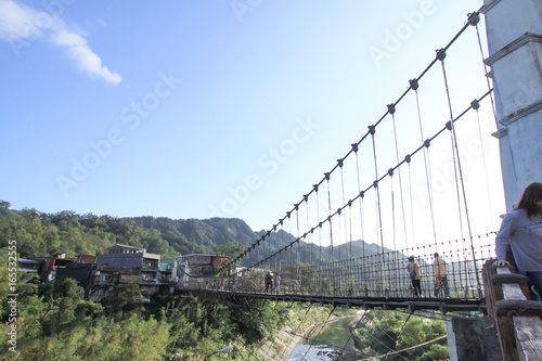 Rope bridge in Taipei   Taiwan.