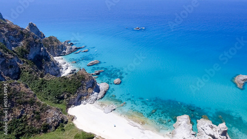Amazing aerial view of Calabria coastline, Italy photo
