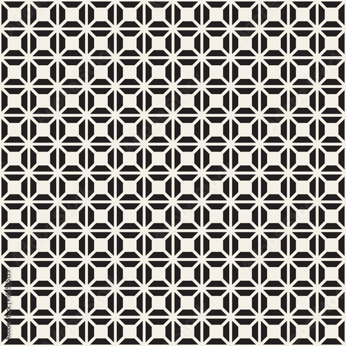 Abstract geometric lines lattice pattern. Seamless vector background. Black and white simple repeating texture.