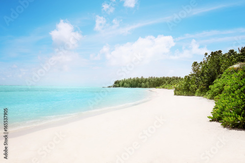 View of beautiful beach at tropical resort © Africa Studio