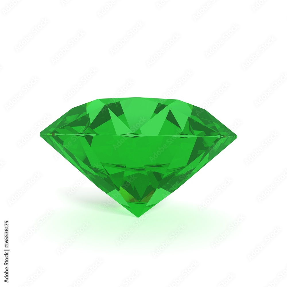green diamond on isolated white in 3D rendering green diamond on isolated white in 3D rendering