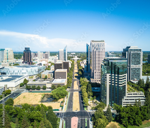 Aerial view of downtown Sacramento