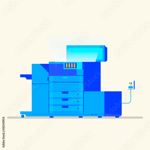 Multipurpose device, fax, copier and scanner. Vector illustration