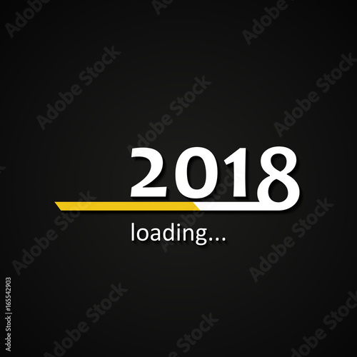 Loading 2018 inscription bar - flat design template, yellow edition