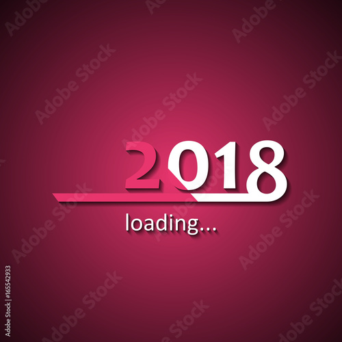 Loading 2018 inscription bar - flat design template, pink edition