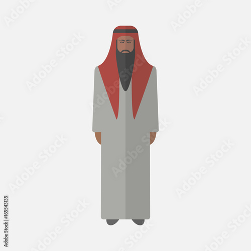 arabic man, flat icon.
