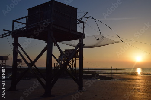 Coucher de soleil sur les pêcheries © Pierrick