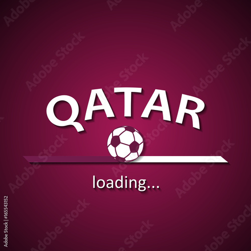 Qatar soccer loading bar - football inscription background for the World Championship and local premier league