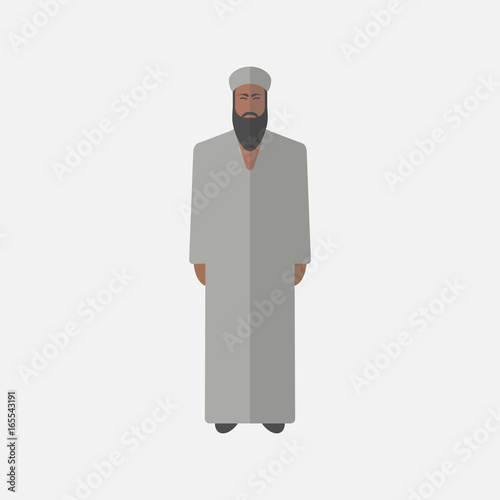 arabic man, flat icon.
