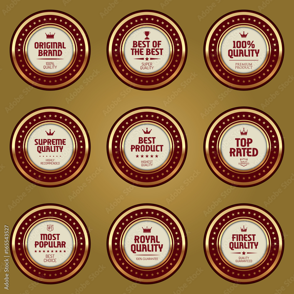 Set of quality badges