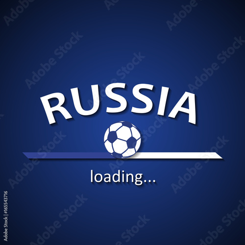 Russia soccer loading bar - football inscription background for the World Championship and local premier league