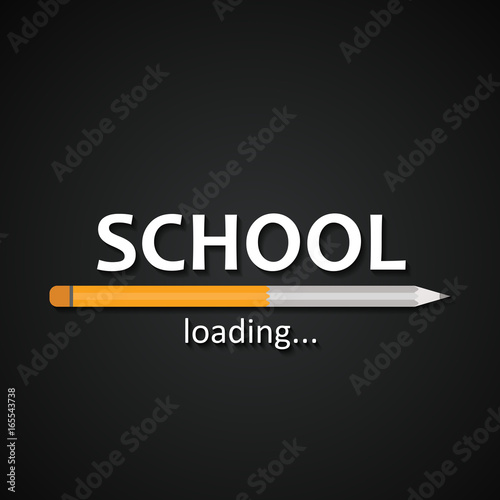 School loading bar with pencil  - funny school pencil inscription template background