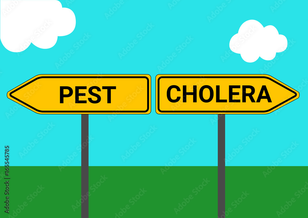Entscheidung zwischen Pest und Cholera Stock Vector | Adobe Stock