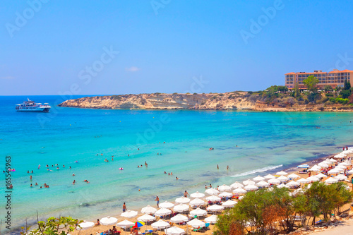 Coral Bay Beach in Paphos, Cyprus photo