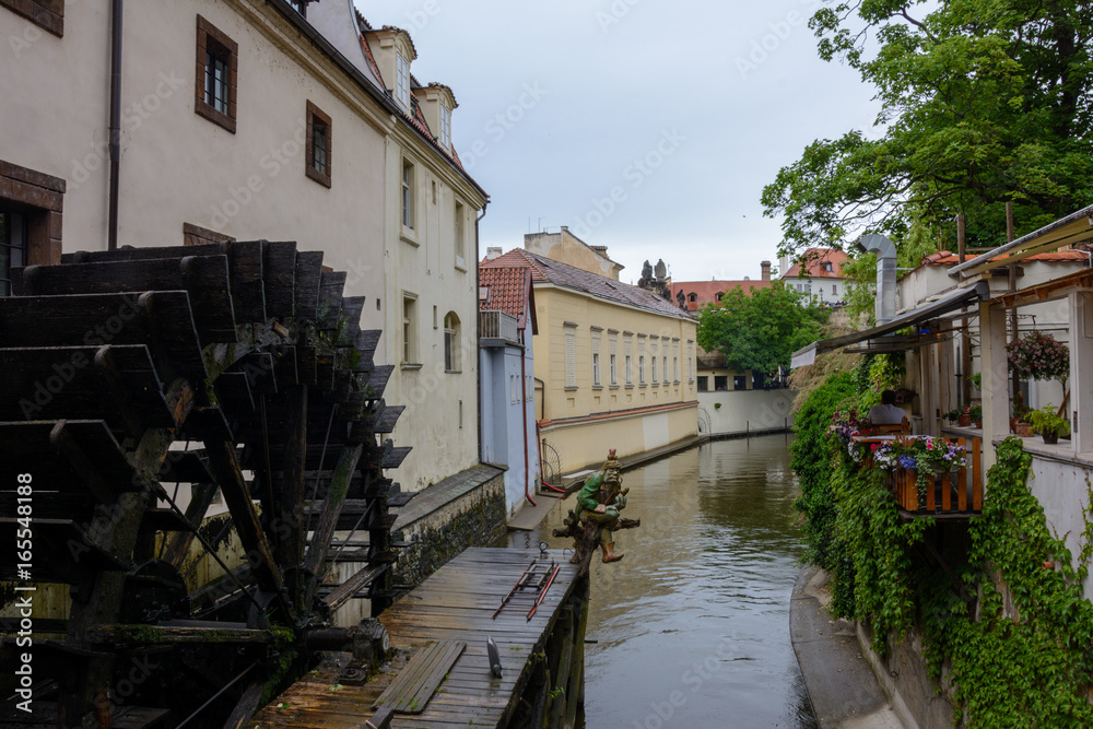 Water mill on Kampa island in Prague, Czech Republic