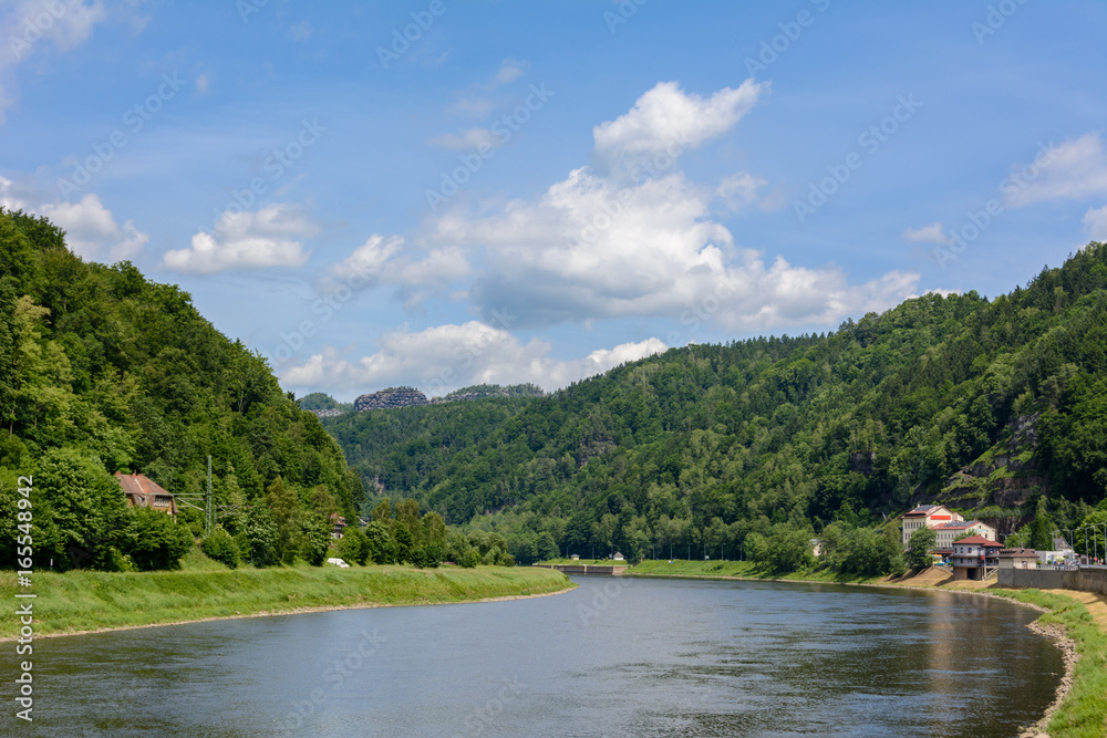 Elbe River in the Bohemian Switzerland National Park, Czech Republic
