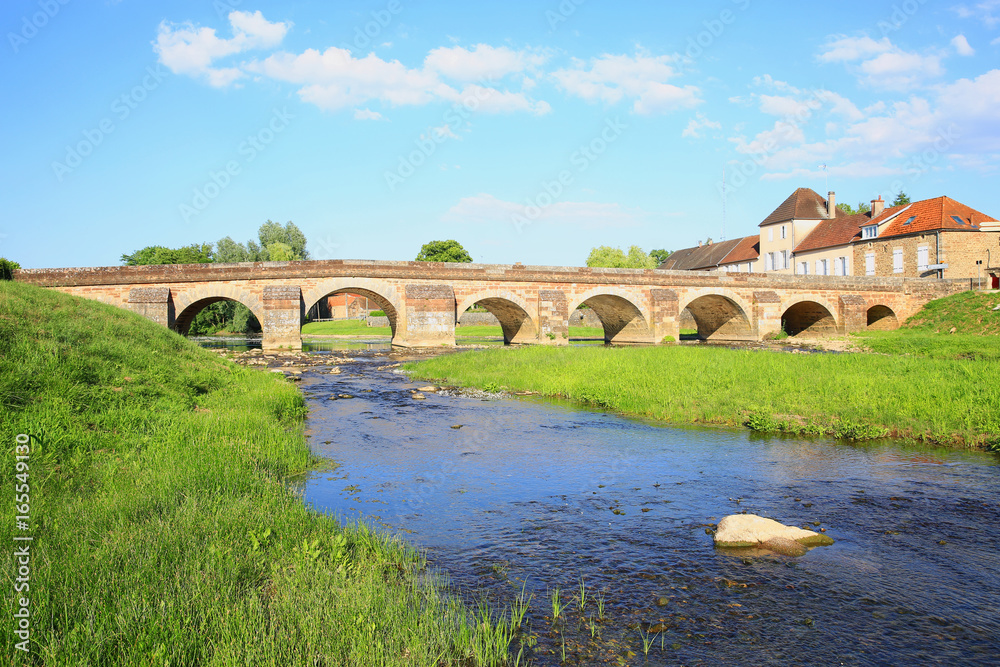 The River Le Serein in Guillon, Burgundy, France