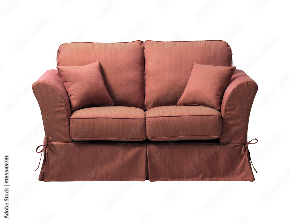 Maroon sofa isolated on white background Maroon sofa isolated on white background