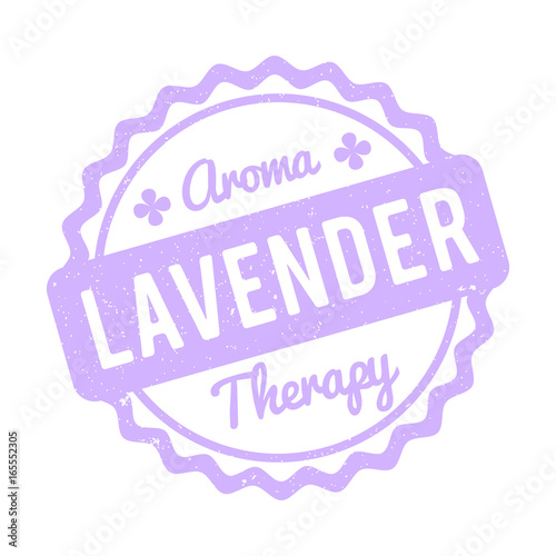 Lavender rubber stamp lilac on a white background.