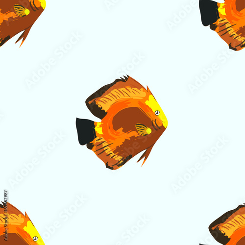Seamless pattern with fishes