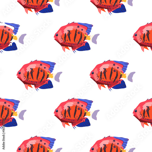 Seamless pattern with fishes