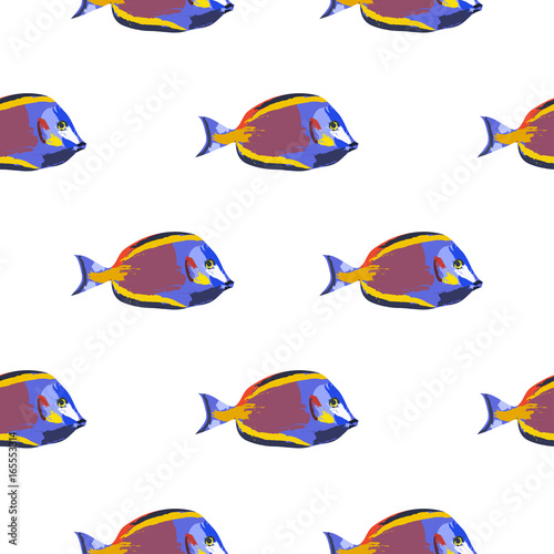 Seamless pattern with fishes