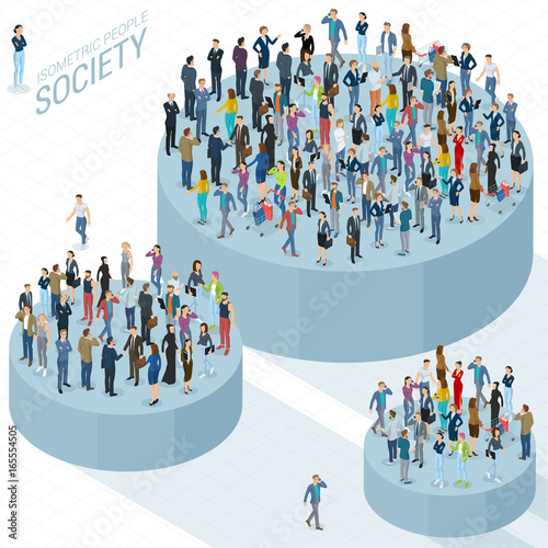Flat design isometric business infographic  vector template