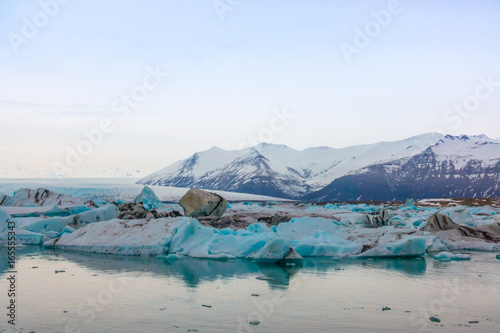 Icebergs in Glacier Lagoon  Iceland .