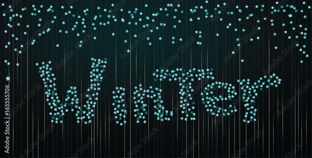 Fototapeta premium Winter background from confetti