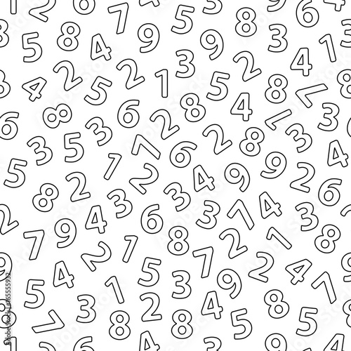 Seamless pattern from the hand drawn numerals