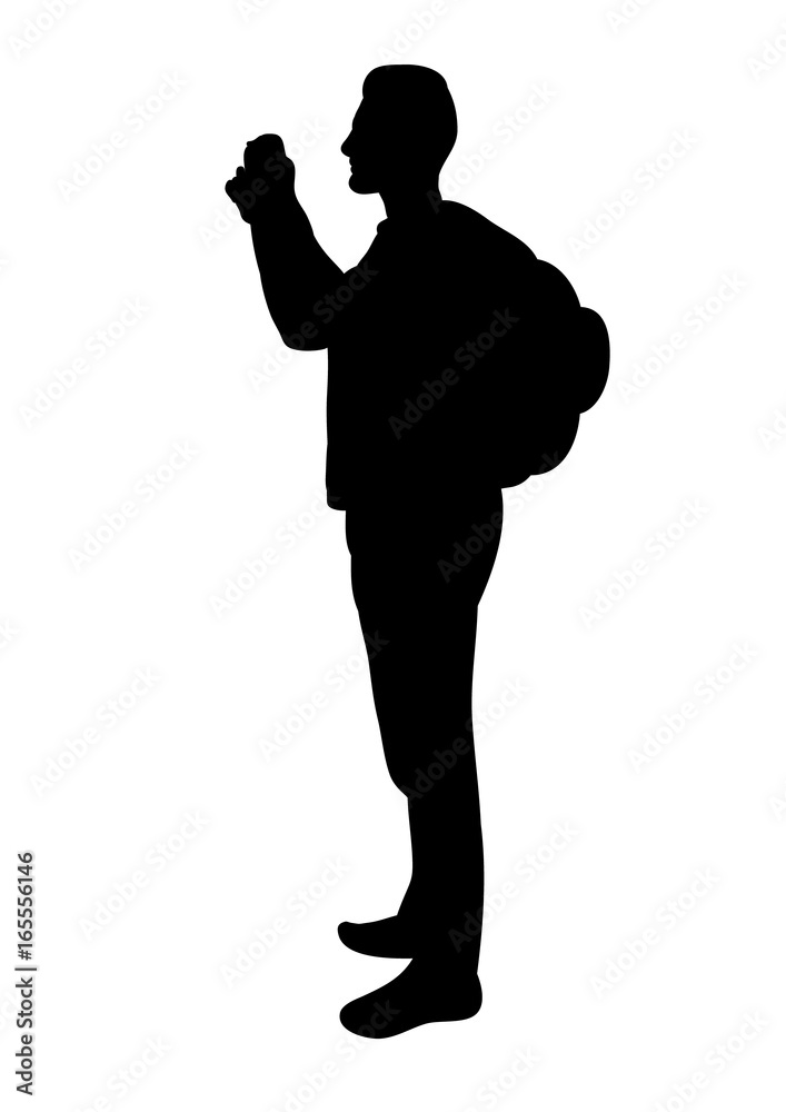silhouette of man with camera silhouette of man with camera