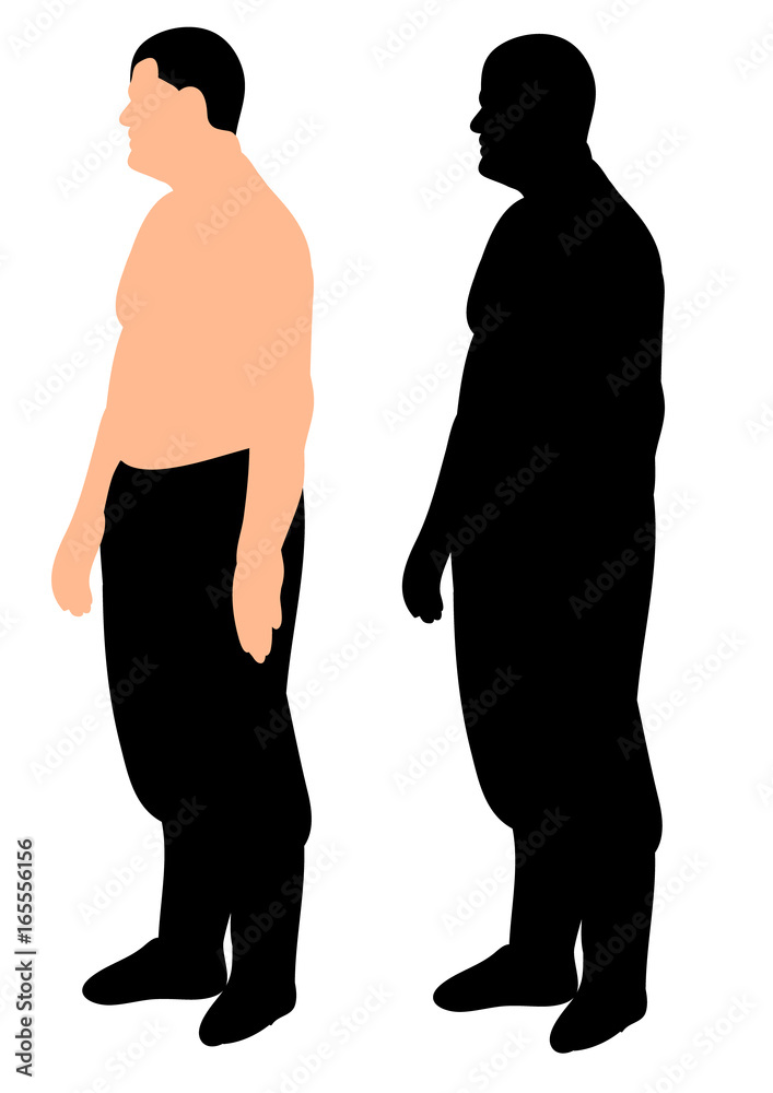 Vector, isolated silhouette man standing Vector, isolated silhouette man standing