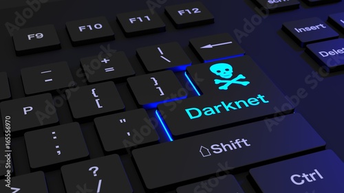 Black keyboard with glowing darknet enter key