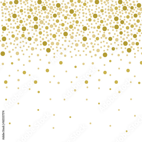 Snowing with gold bauble dots design