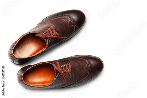 Classic men's shoes isolated on white background
