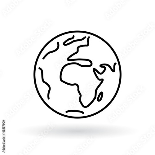 Simple planet icon. Earth sign. World symbol.