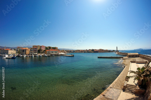 Beautiful street view in Chania, Crete island, Greece