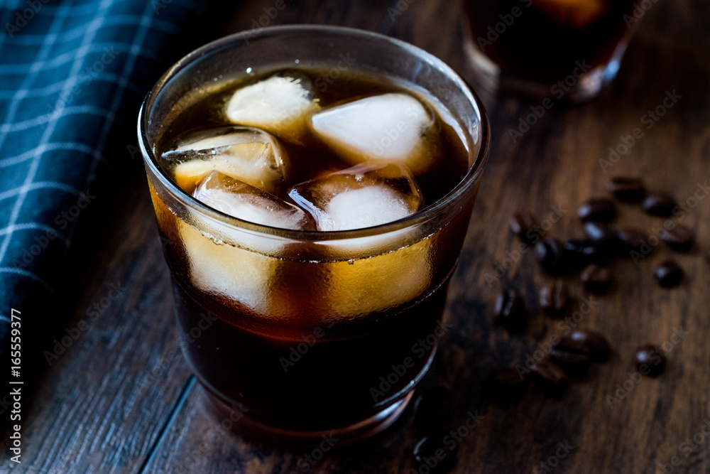 Cold brew coffee with ice or iced coffee. Cold brew coffee with ice or iced coffee.
