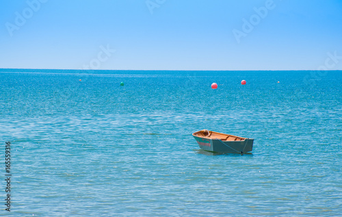 the boat at sea