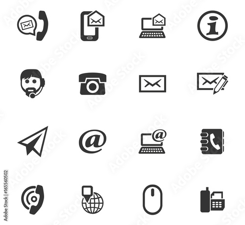 Contact us icons set