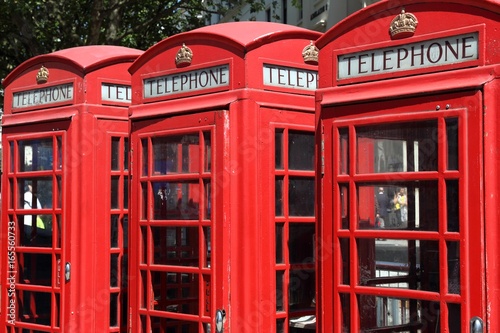 Multiple phone booths in London