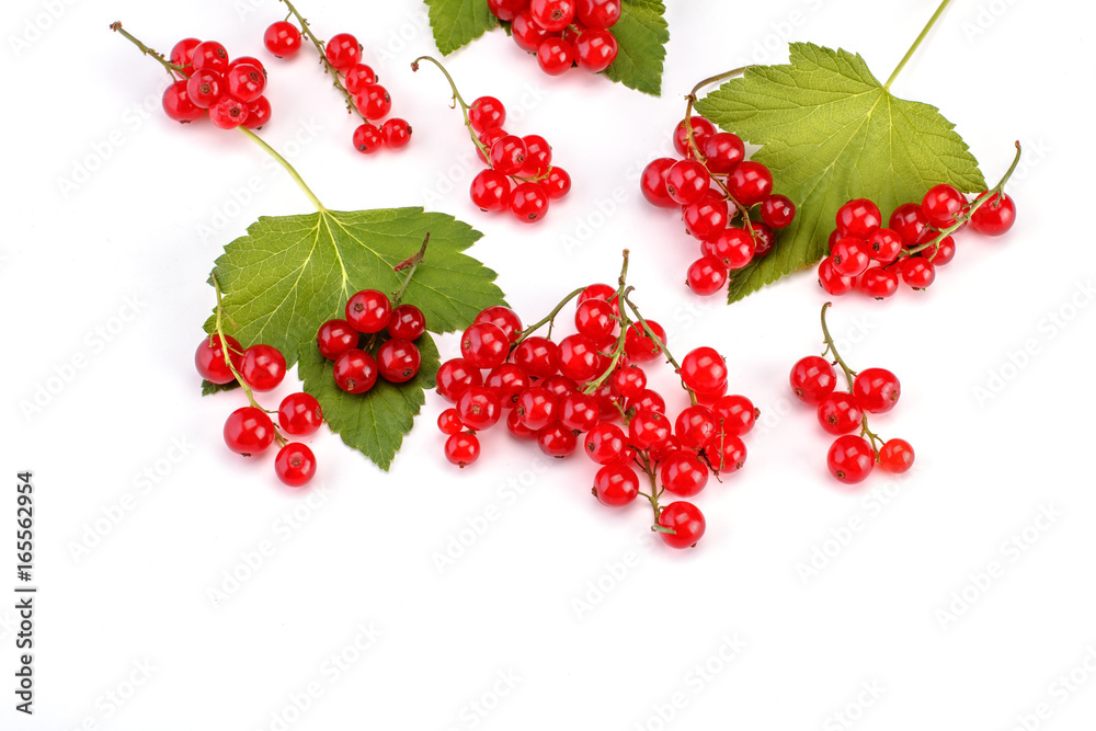 Ripe red currant isolated on white Ripe red currant isolated on white