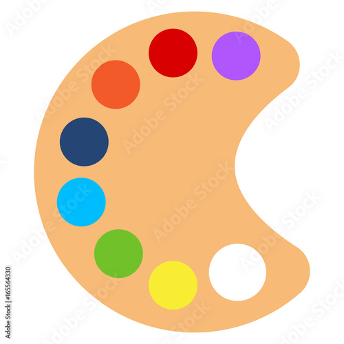 Art paint pallette icon, vector illustration flat style design isolated on white. Colorful graphics