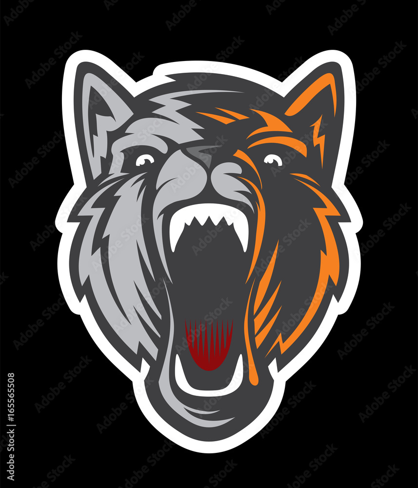 Fototapeta Wolf Logo / Dog Head logotype. Cartoon character vector. Great for sports logos & team mascots.
