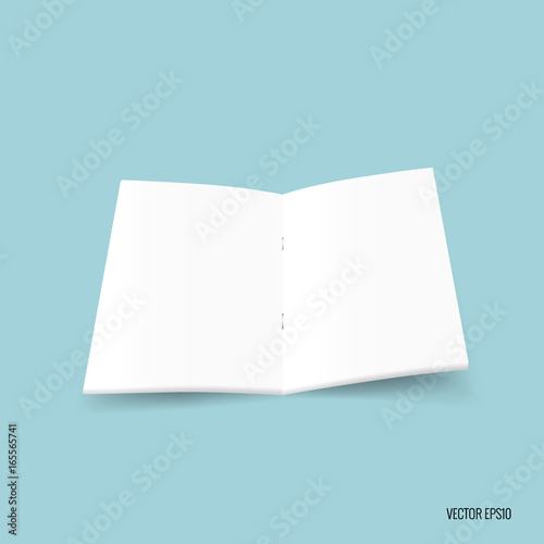 Bifold white template paper. Vector illustration